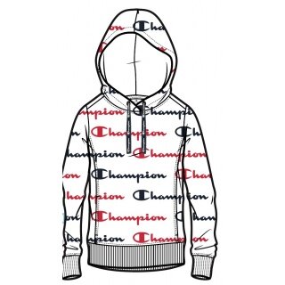 Champion Hoodie Logo Print 2021 white/black/red Women