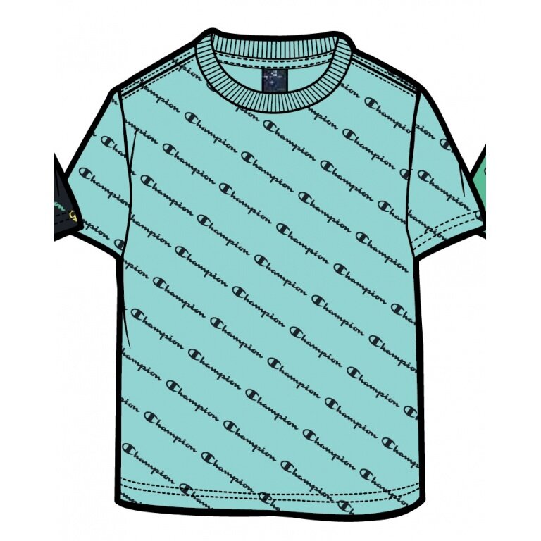 Champion Leisure T-shirt (Cotton) Champion Small Logo Print Light Blue Kids