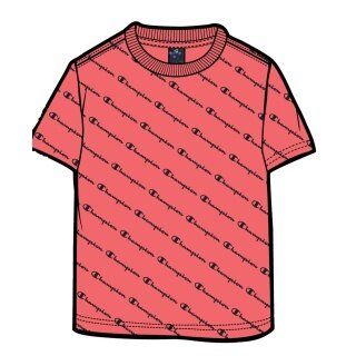 Champion Leisure T-shirt (Cotton) Champion Small Logo Print Coral Red Kids