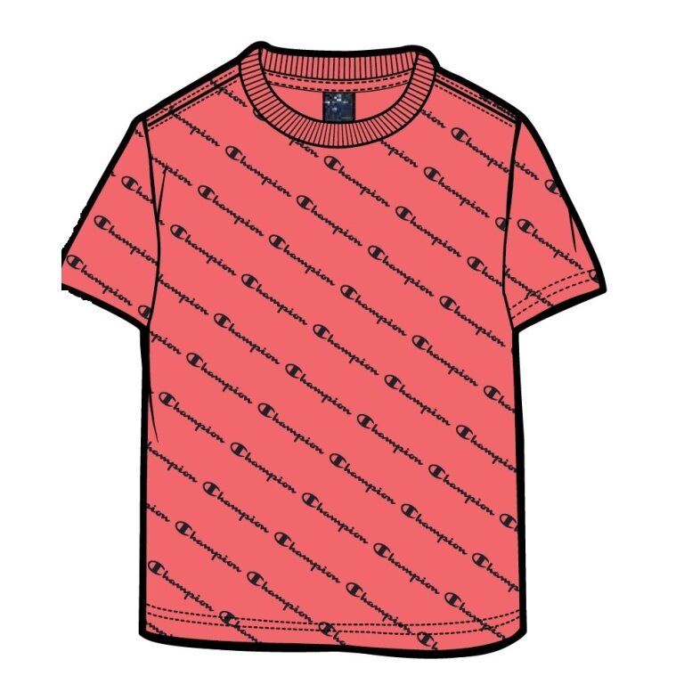 Champion Leisure T-shirt (Cotton) Champion Small Logo Print Coral Red Kids
