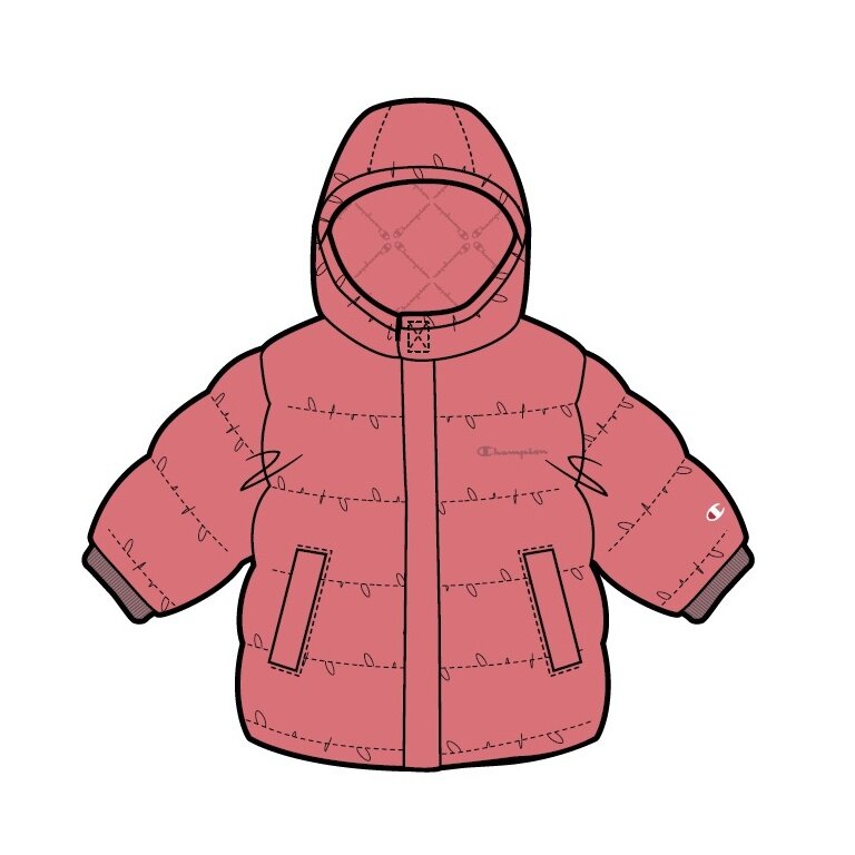 Champion winter jacket with hood (small logo) pink girls/toddlers