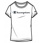 Champion Leisure T-shirt (Cotton) Classic Big Logo White Girls