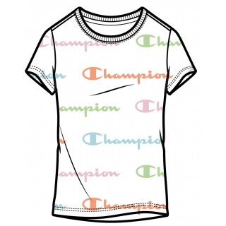 Champion Leisure T-shirt (Cotton) Graphic Print White Girls