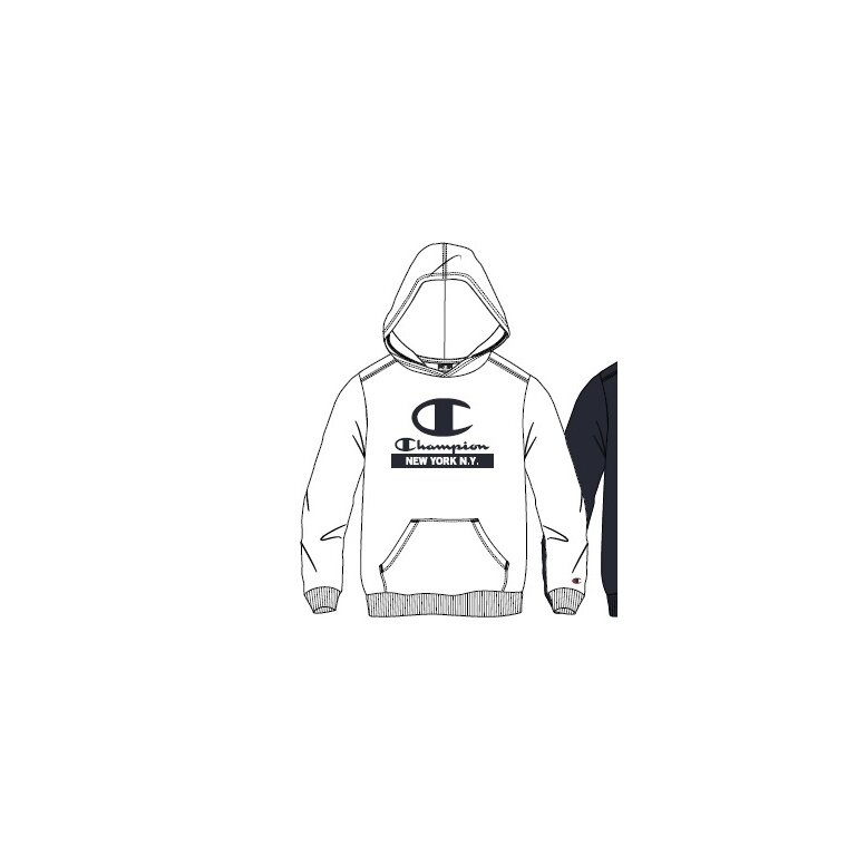 Champion Hoodie (Fleece Cotton Hoodie) with New York Logo white Boys