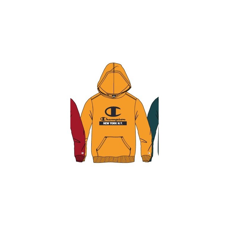 Champion Hoodie (Fleece Cotton Hoodie) with New York Logo in Yellow for Kids