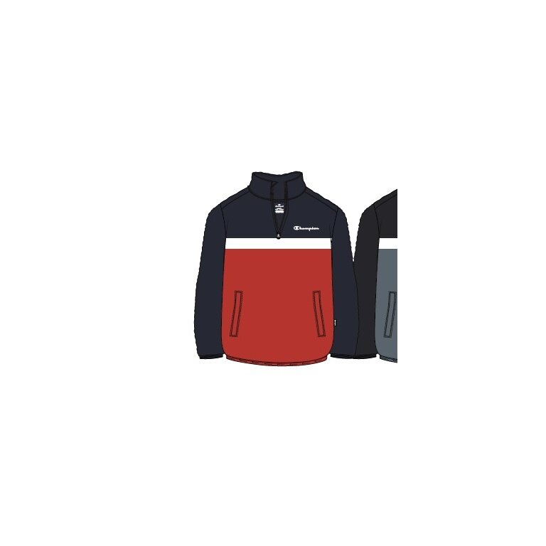 Champion Hooded Sweatshirt Half Zip (Cotton) navy blue/red Kids