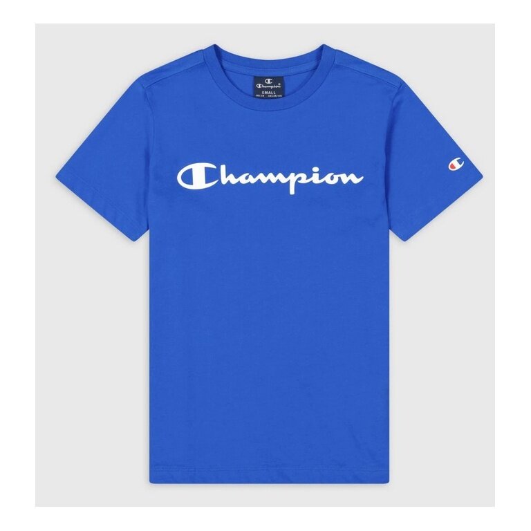 Champion Leisure T-shirt (Cotton) Crew with Logo Lettering 2023 Royal Blue Boys