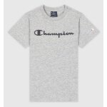 Champion Leisure T-shirt (Cotton) Crew with Logo Script 2023 Light Grey Boys