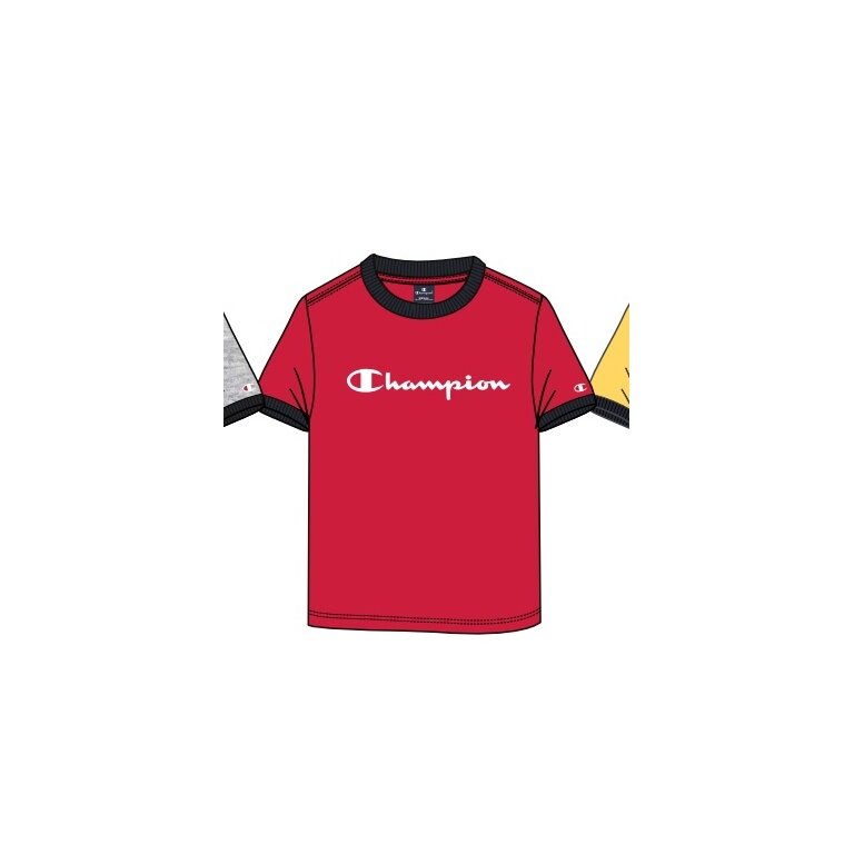 Champion Leisure T-shirt (Cotton) Crew Ringer with Logo Script 2023 Red Boys
