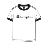 Champion Leisure T-shirt (Cotton) Crew Ringer with Logo Print 2023 White Boys