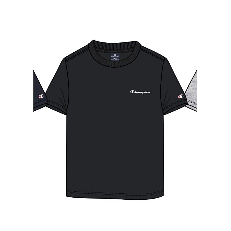 Champion Leisure T-shirt (Cotton) Crew with Small Logo Lettering 2023 Black Boys