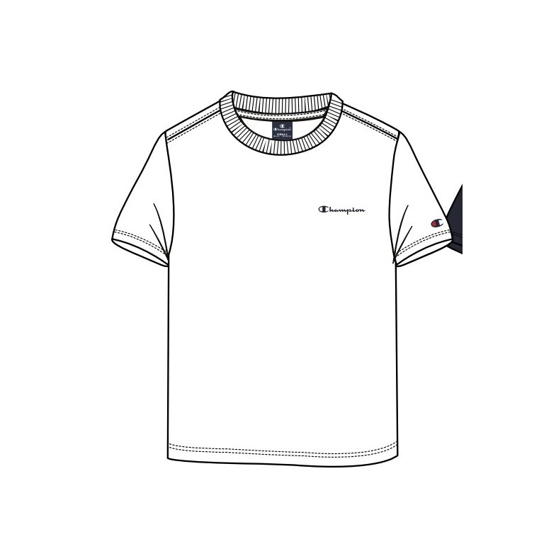 Champion Leisure T-shirt (Cotton) Crew with Small Logo Lettering 2023 White Boys