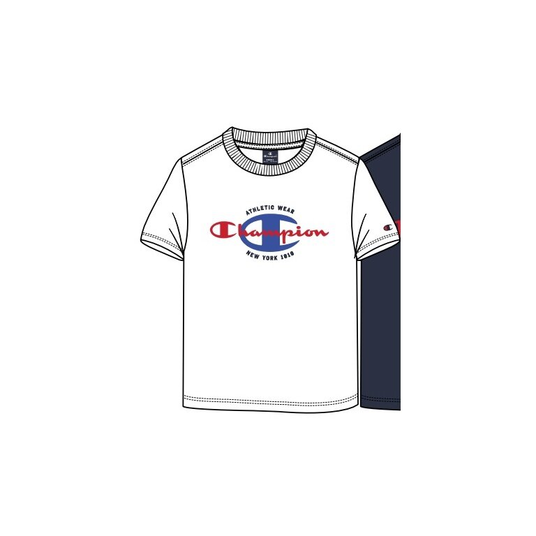 Champion Leisure T-shirt (Cotton) Crew Graphic Print 2023 white Boys