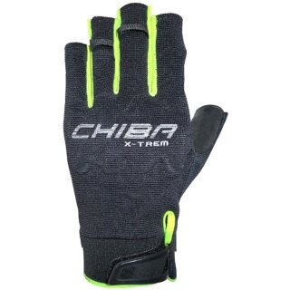Chiba Climbing Gloves Via Ferrata X-Trem (Quickpull Removal Aid, made of Nappa Leather) black/neon yellow - 1 Pair