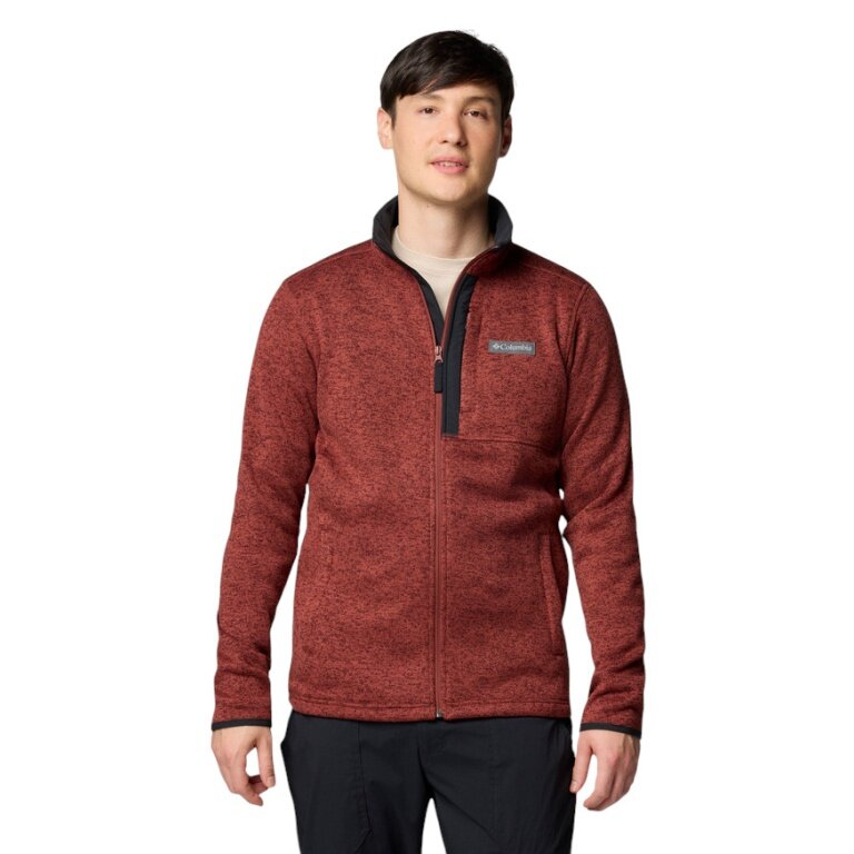Columbia Fleece Jacket Sweater Weather Full Zip 2.0 (warm, soft material) red men's