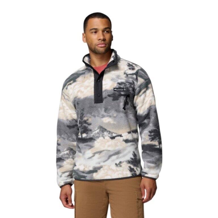 Columbia Fleece Pullover Helvetia™ II Printed Half Snap (with chest pocket) grey/beige men's