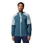 Columbia Softshell Jacket Tech Hoodie (comfortable fit, Omni-Shield) light blue/teal blue men's