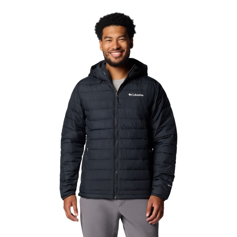 Columbia Winter Padded Jacket Powder Lite™ II Hooded (Omni-Heat™ Thermal System) black Men's
