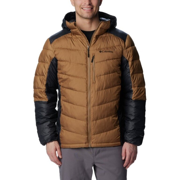 Columbia Winter Jacket Labyrinth Loop with Hood (Omni-Heat Infinity, synthetic down) light brown/black men's