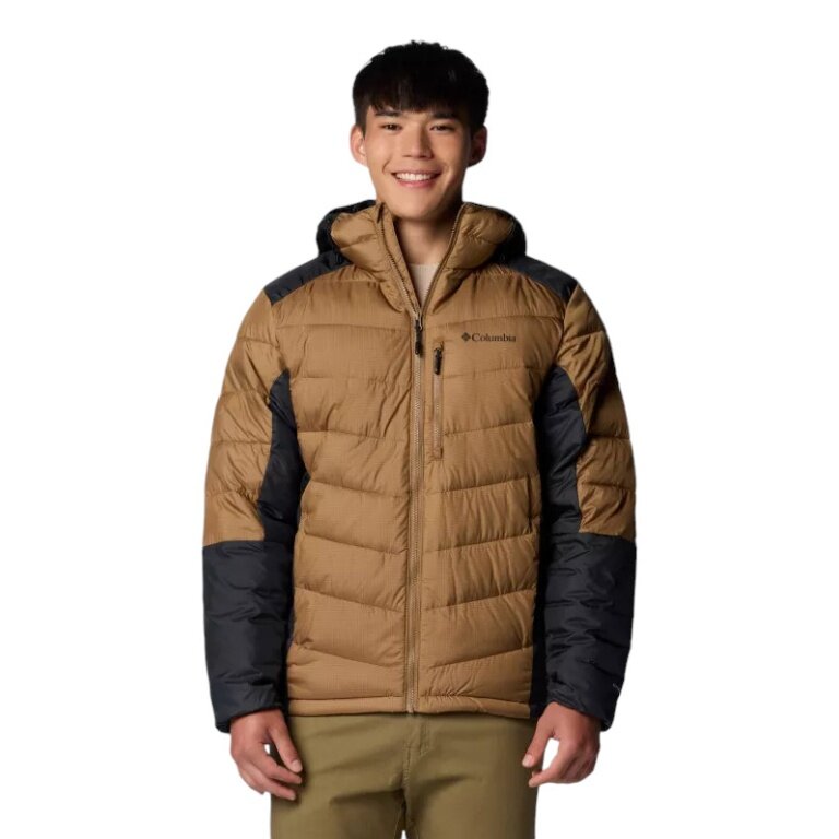 Columbia Winter Down Jacket Labyrinth Loop II Hooded (Omni-Heat Infinity, Thermal Insulation) brown/black men's