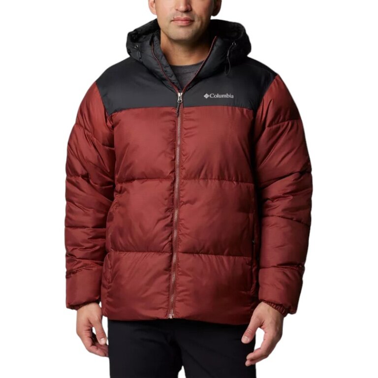 Columbia Winter Jacket Puffect II Hooded (Thermarator Insulation, waterproof) dark red/black men's