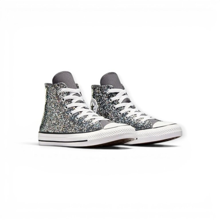 Converse Chuck Taylor All Star High Glitter Silver Kids Sneakers