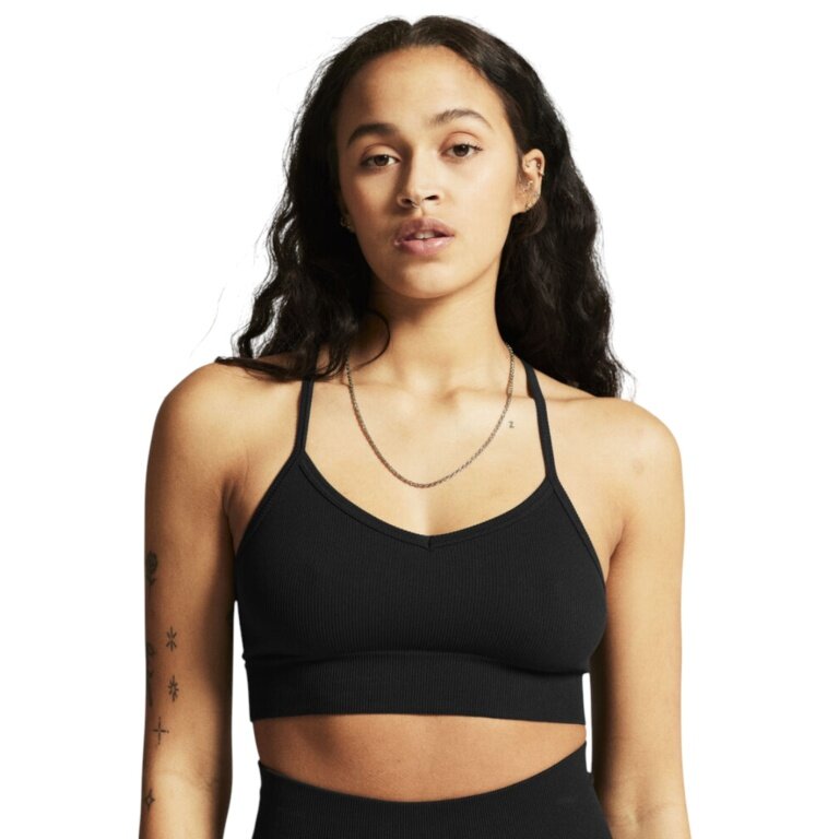 Craft Sport Bra Collective Rib Strap Sports Bra (ribbed structure, elastic material) black ladies
