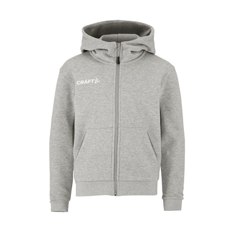 Craft Hooded Sweatshirt Community 2.0 Logo Full Zip Hoodie (Cotton/Polyester) light grey Kids