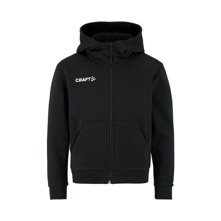 Craft Hooded Sweatshirt Community 2.0 Logo Full Zip Hoodie (Cotton/Polyester) black Kids