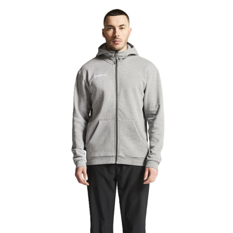 Craft Hooded Sweatshirt Community 2.0 Logo Full Zip Hoodie (Cotton/Polyester) Grey Men