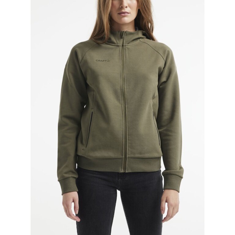 Craft Hoodie Core Soul Full Zip Hood (soft material, with zipper pockets) khaki green Women