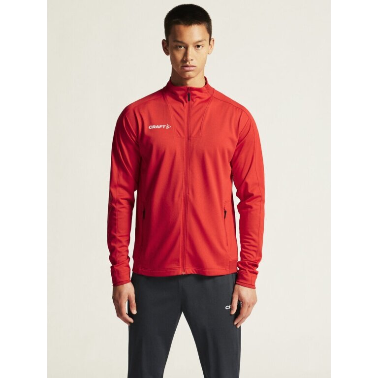 Craft Sport Training Jacket Evolve 2.0 Full Zip (durable, elastic) red Kids