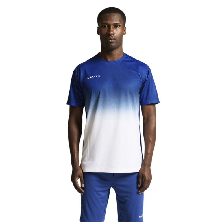 Craft Sport T-shirt Evolve 2.0 Structured Graphic Jersey (elastic material) cobalt blue/white men's