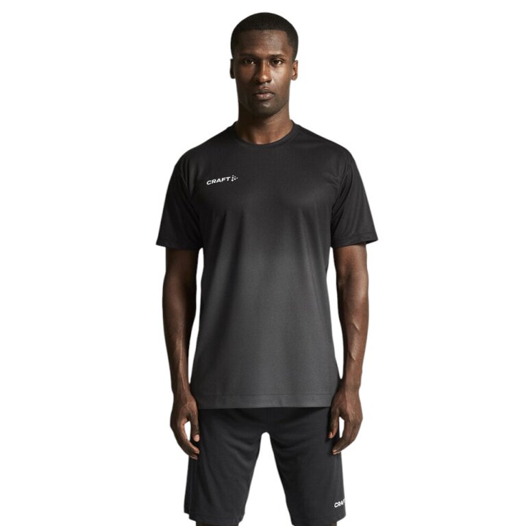 Craft Sport T-shirt Evolve 2.0 Structured Graphic Jersey (elastic material) black/granite grey men's