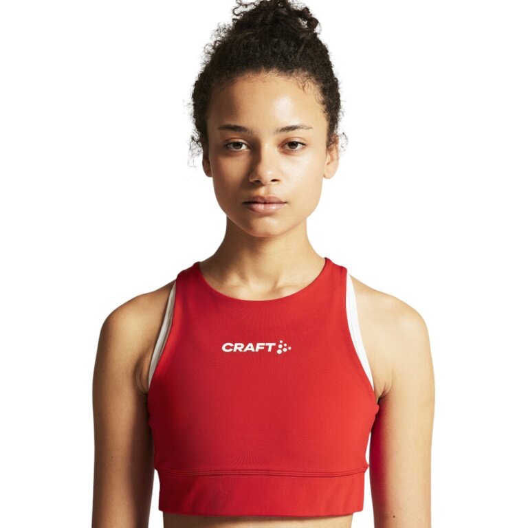 Craft Sport Bra Rush 2.0 Crop Top (recommended polyester, elastic material) red ladies