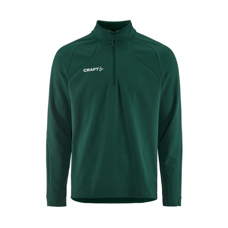 Craft Sport Long Sleeve Shirt Extend 2.0 Half Zip (modern look, very elastic material) dark green men's