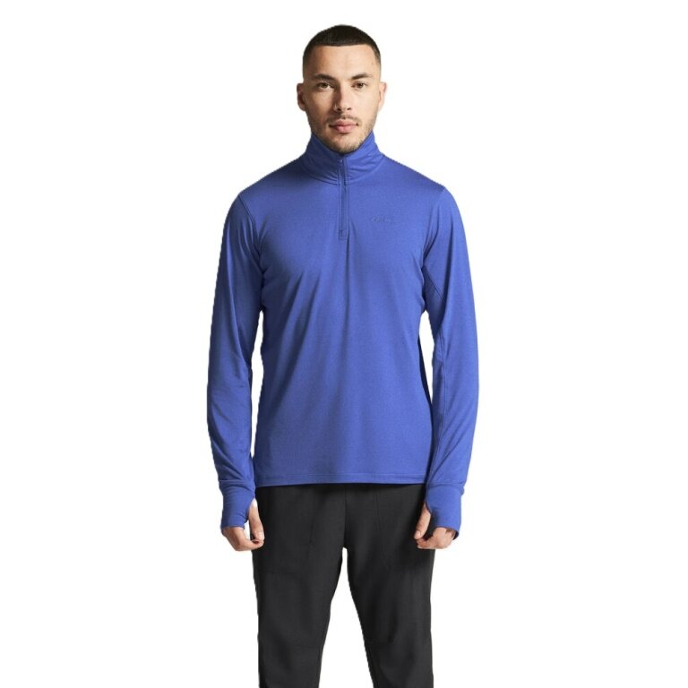 Craft Sport Long Sleeve Shirt Flow Half-Zip (light, soft feel) royal blue men's