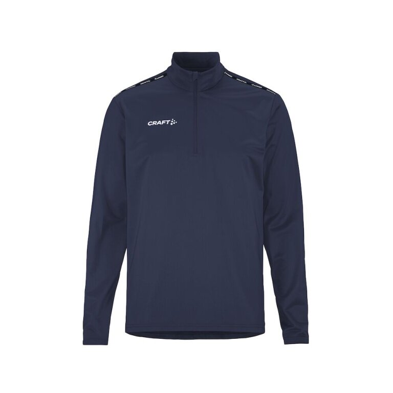 Craft Sport Long Sleeve Shirt Squad Go Halfzip (Stand-up Collar, 100% Recycled Polyester) Navy Blue Men's