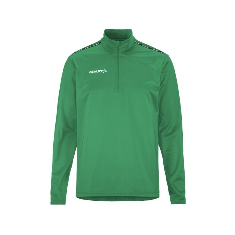 Craft Sport Long Sleeve Shirt Squad Go Halfzip (Stand-up Collar, 100% Recycled Polyester) Green Men's