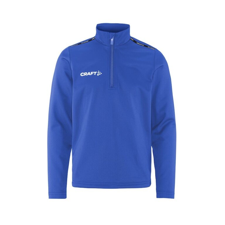 Craft Sport Long Sleeve Shirt Squad Go Halfzip (Stand-up Collar, 100% Recycled Polyester) Cobalt Blue Kids