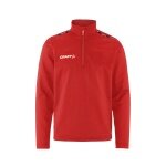 Craft Sport Long Sleeve Shirt Squad Go Half Zip (Stand-up Collar, 100% Recycled Polyester) Red Kids