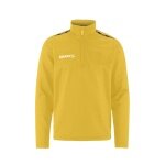 Craft Sport Long Sleeve Shirt Squad Go Halfzip (Stand-up Collar, 100% Recycled Polyester) Yellow Kids