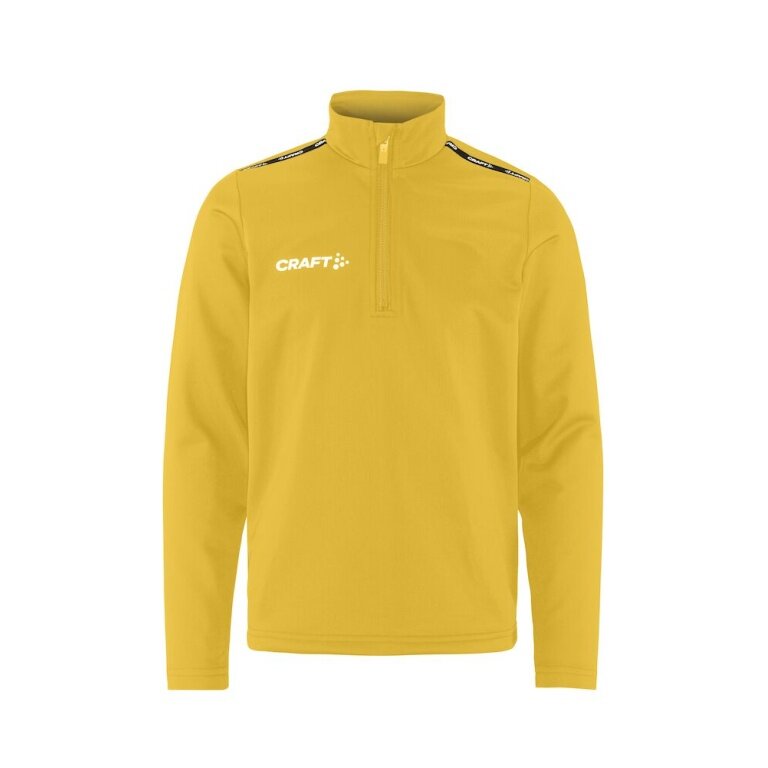 Craft Sport Long Sleeve Shirt Squad Go Halfzip (Stand-up Collar, 100% Recycled Polyester) Yellow Kids