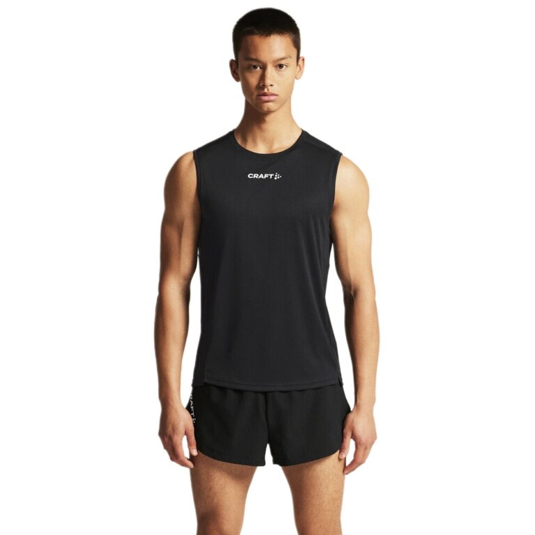 Craft Sport Tank Rush 2.0 Sleeveless Singlet (100% recycled Polyester) black Men's