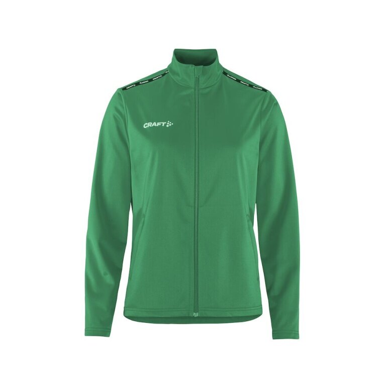 Craft Sport Training Jacket Squad Go Full Zip (Side Pockets with Zipper) Green Ladies