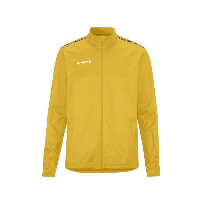Craft Sport Training Jacket Squad Go Full Zip (Side Pockets with Zipper) Yellow Men's