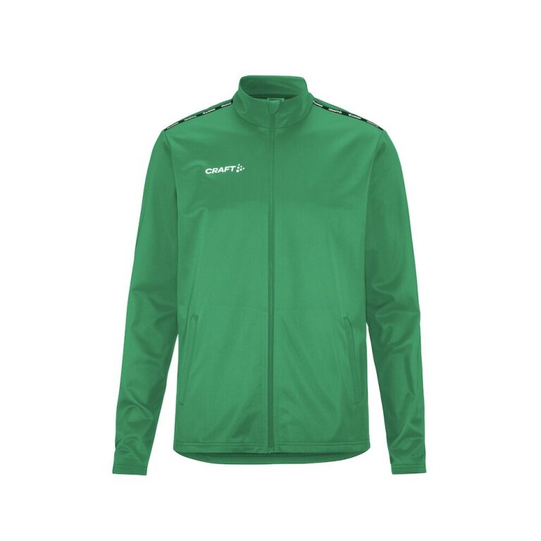 Craft Sport Training Jacket Squad Go Full Zip (Side Pockets with Zipper) Green Men's