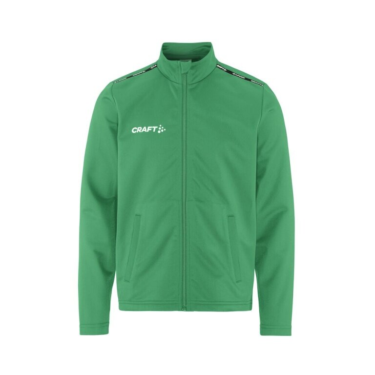 Craft Sport Training Jacket Squad Go Full Zip (Side Pockets with Zip) Green Kids