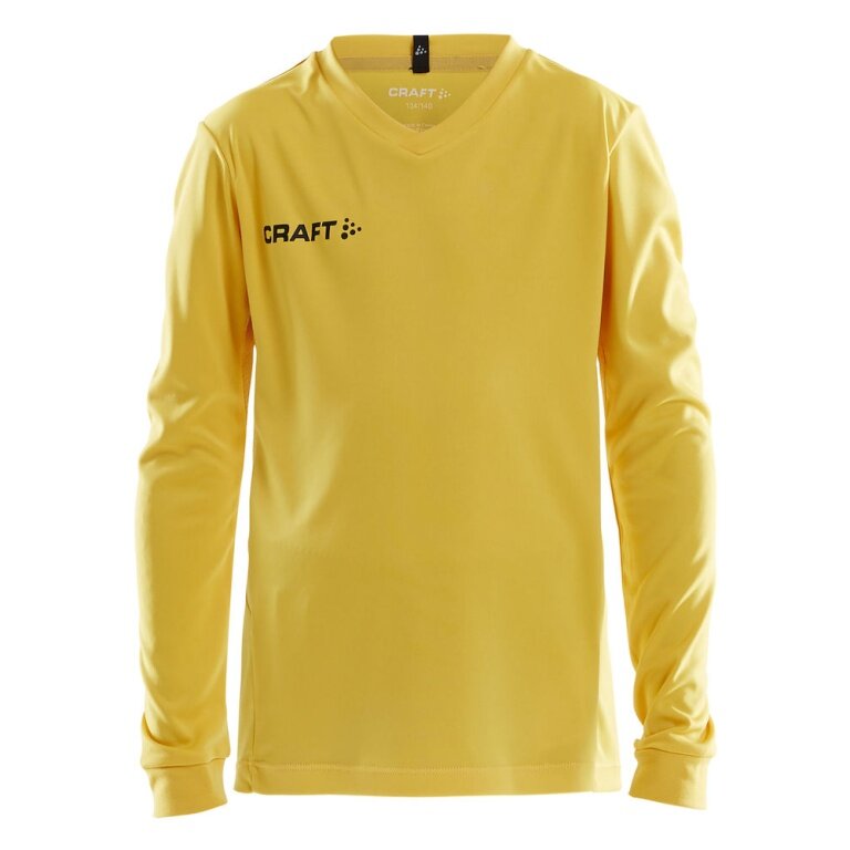 Craft Sport Long Sleeve Shirt (Jersey) Squad Solid - high elasticity, ergonomic design - yellow Kids