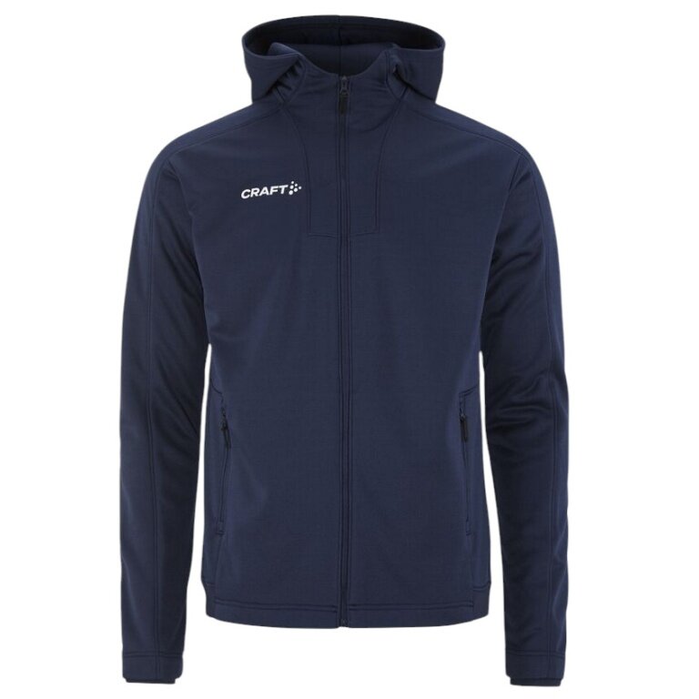 Craft Evolve 2.0 Brushed Hood Training Jacket (durable, moisture-wicking) navy blue men's